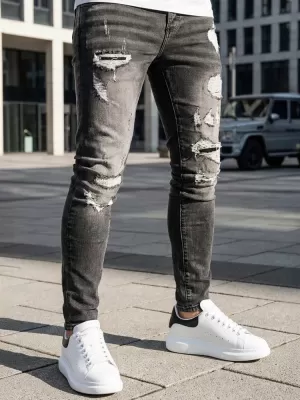 Pánské kalhoty DSTREET UX4152 TMAVĚ ŠEDÁ