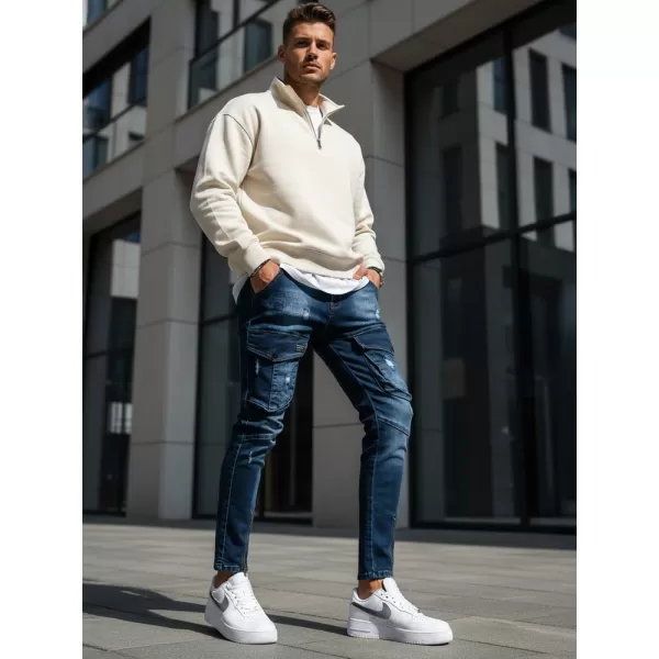  Pánské kalhoty DSTREET UX3292 MODRÁ 