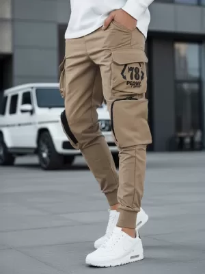 Pánské kalhoty DSTREET UX4166 BÉŽOVÁ