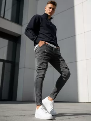 Pánské kalhoty DSTREET UX3288 TMAVĚ ŠEDÁ