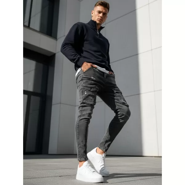  Pánské kalhoty DSTREET UX3288 TMAVĚ ŠEDÁ 