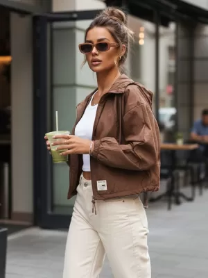 Dámská bunda DSTREET TY4234 KARAMELOVÁ