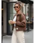 Dámská bunda DSTREET TY4234 KARAMELOVÁ