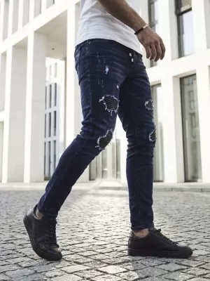 Pánské kalhoty DSTREET UX4142 NÁMOŘNÍ MODRÁ