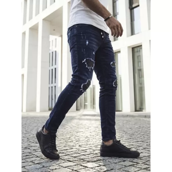  Pánské kalhoty DSTREET UX4142 NÁMOŘNÍ MODRÁ 