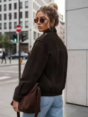 Dámská bunda DSTREET TY5577 HNĚDÁ