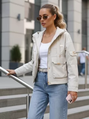 Dámská bunda DSTREET TY5634 BÉŽOVÁ