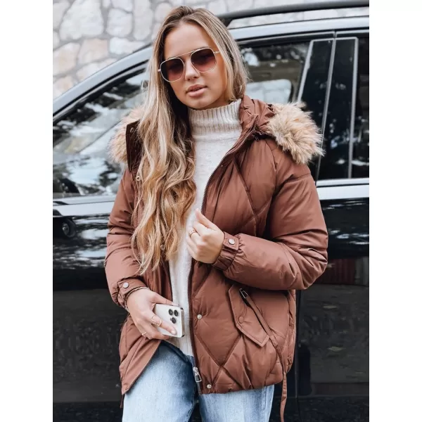  Dámská bunda DSTREET TY5231 HNĚDÁ 