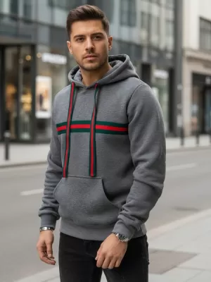 Pánská mikina DSTREET BX5937 ŠEDÁ