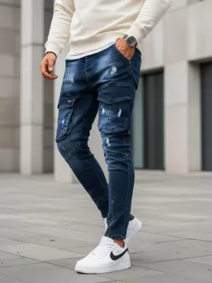 Pánské kalhoty DSTREET UX3292 MODRÁ