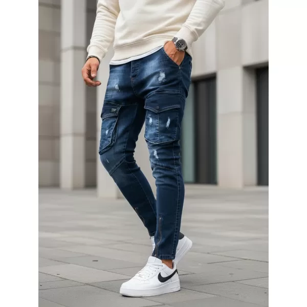  Pánské kalhoty DSTREET UX3292 MODRÁ 