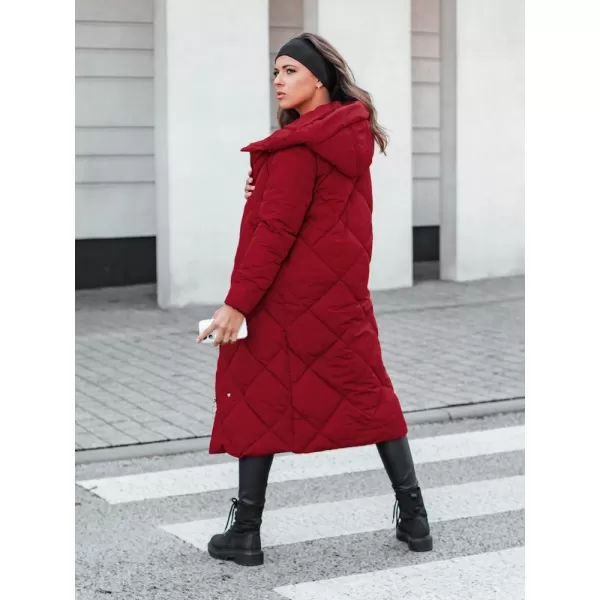  Dámský kabát DSTREET TY5479 BORDOVÁ 