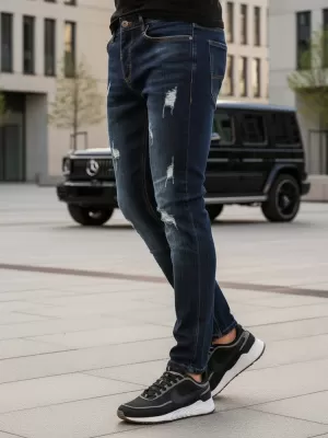 Pánské kalhoty DSTREET UX3810 TMAVĚ MODRÁ
