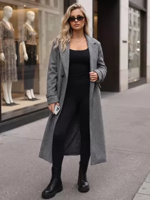 Dámský kabát DSTREET1 NY0839 TMAVĚ ŠEDÁ
