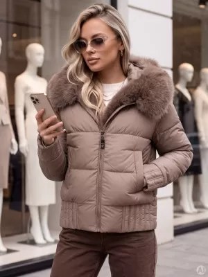 Dámská bunda DSTREET1 TY6113 KHAKI