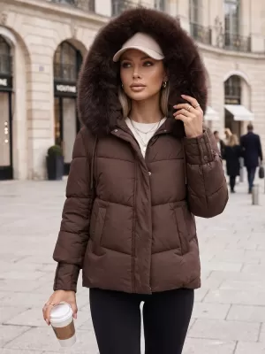 Dámská bunda DSTREET TY5894 HNĚDÁ