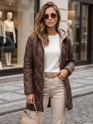 Dámská bunda DSTREET TY5769 HNĚDÁ