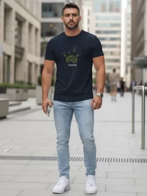 Pánské triko DSTREET NX0149R-NY TMAVĚ MODRÁ