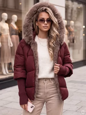 Dámská bunda DSTREET1 TY6096 BORDOVÁ