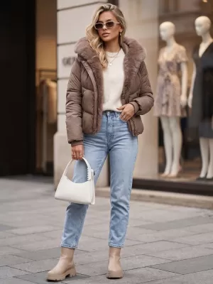 Dámská bunda DSTREET TY5984 BÉŽOVÁ