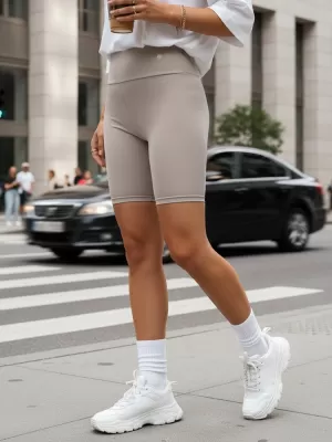 Dámské kraťasy DSTREET SY0569 SVĚTLE ŠEDÁ
