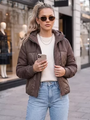 Dámská bunda DSTREET TY6092 HNĚDÁ