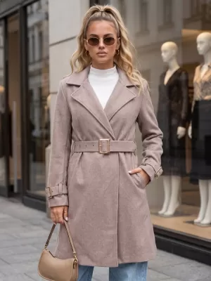 Dámský kabát DSTREET NY0787 BÉŽOVÁ