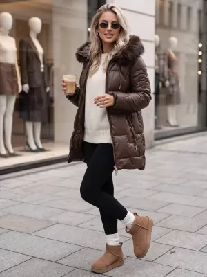 Dámská bunda DSTREET TY5757 HNĚDÁ