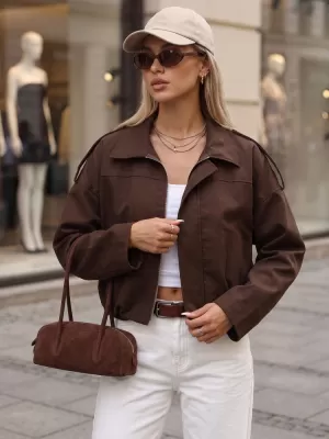 Dámská bunda DSTREET TY5956 HNĚDÁ