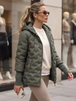 Dámská bunda DSTREET TY5869 ZELENÁ