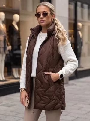 Dámská vesta DSTREET TY6013 HNĚDÁ