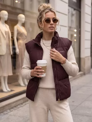 Dámská vesta DSTREET TY5968 BORDOVÁ