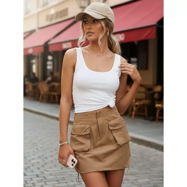  Dámská sukně DSTREET CY0440 KARAMELOVÁ 