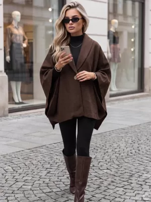 Dámský kabát DSTREET1 NY0861 HNĚDÁ
