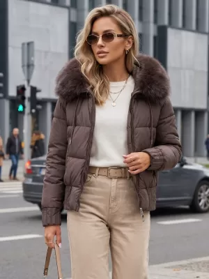 Dámská bunda DSTREET TY5831 HNĚDÁ