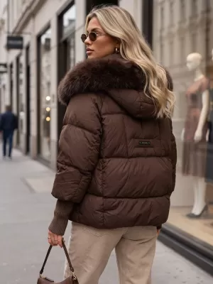 Dámská bunda DSTREET TY5744 HNĚDÁ
