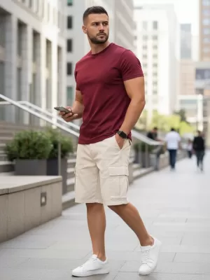 Pánské triko DSTREET RX5677 BORDO