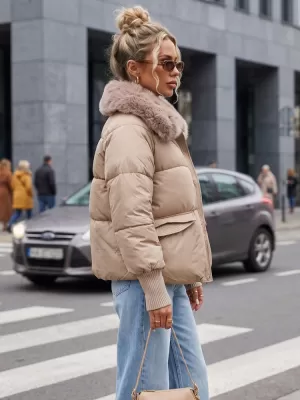 Dámská bunda DSTREET TY5816 KARAMELOVÁ