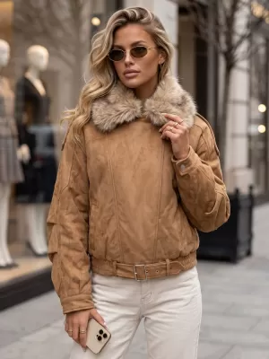 Dámská bunda DSTREET TY5702 KARAMELOVÁ