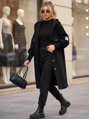 Dámský kabát DSTREET NY0798 ČERNÁ