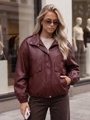 Dámská bunda DSTREET TY6069 BORDOVÁ