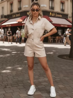 Dámské šaty DSTREET EY2689 BÉŽOVÁ