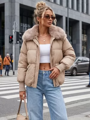 Dámská bunda DSTREET TY5816 KARAMELOVÁ