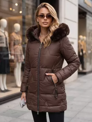 Dámská bunda DSTREET TY5736 HNĚDÁ