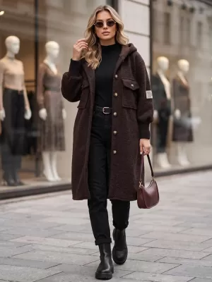 Dámský kabát DSTREET NY0797 HNĚDÁ