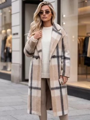 Dámský kabát DSTREET1 NY0827 BÉŽOVÁ