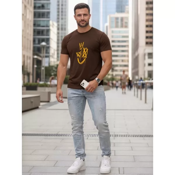 Pásnké triko DSTREET NX0138R-CH HNĚDÁ 