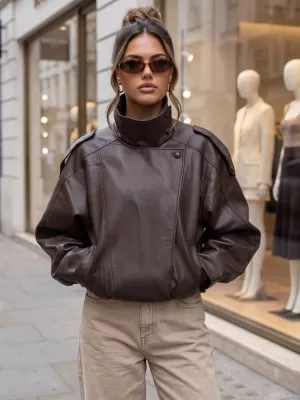 Dámská bunda DSTREET TY5961 HNĚDÁ