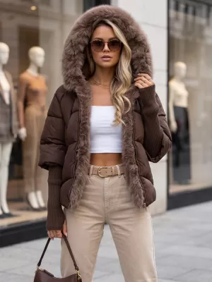 Dámská bunda DSTREET TY5989 HNĚDÁ