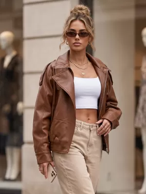 Dámská bunda DSTREET TY6065 HNĚDÁ